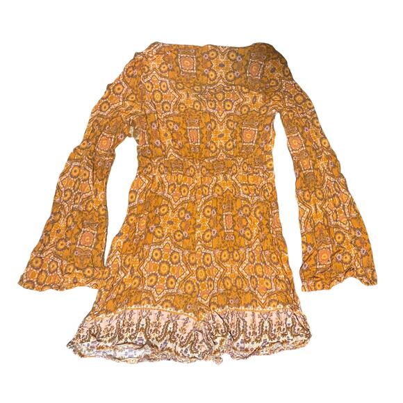 Xhilaration Small Orange Romper Floral - Picture 3 of 5